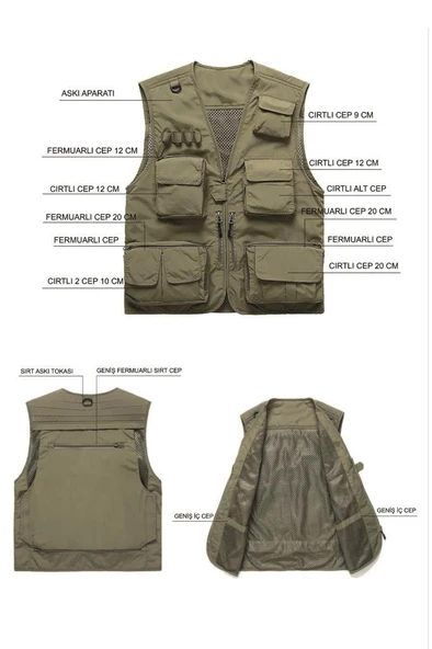 Single Sword 15 Cepli Çok Amaçlı Avcı Sporcu Yeleği - Outdoor Fileli Yelek