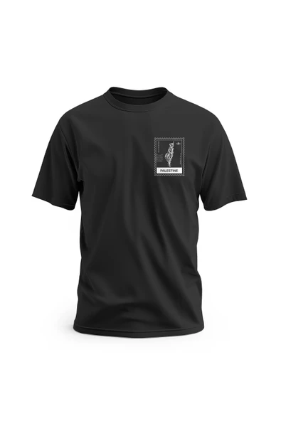 Kısa Kollu Yanlı Küçük Filsitin Posta Dijital Baskılı Unisex S - 2xl T300002