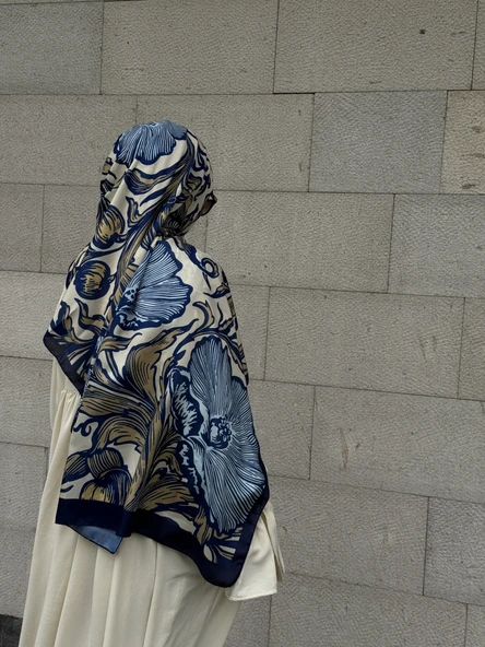 Pamuklu Soft Luna Desen Şal-Mavi - 3