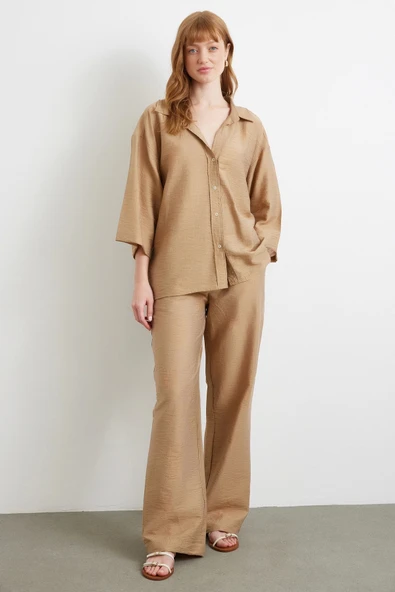 Arka Cepli Salaş Pantolon Kahve - 2