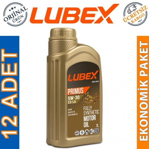 Lubex Primus C3-LA 5W-30 1 Lt Partiküllü Motor Yağı (12 Adet) ürün görseli