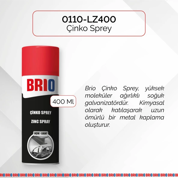 Brio Çinko Sprey Açık 400 Ml - Resim 2