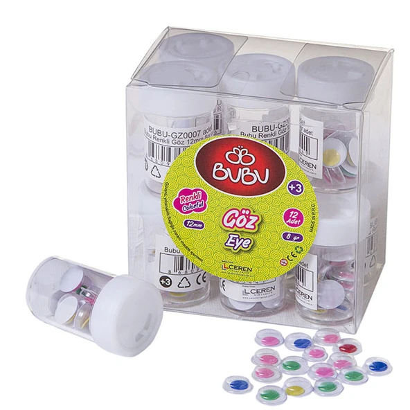 Bu-Bu Renkli Göz 12 MM 8 GR BUBU-(12 li)