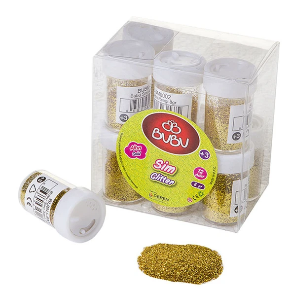 Bu-Bu Sim Altın Rengi 8 Gr 12 Li Pvc-12-LI-PKT