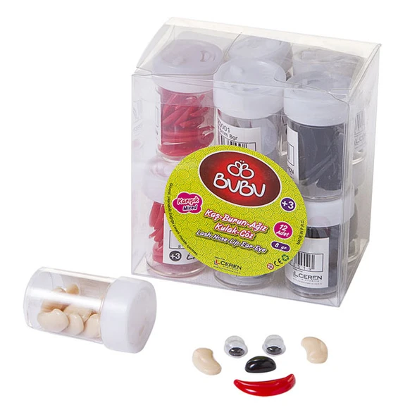 Bu-Bu Kaş-Burun-Ağız-Kulak-Göz 8 GR BUBU--(12 li)