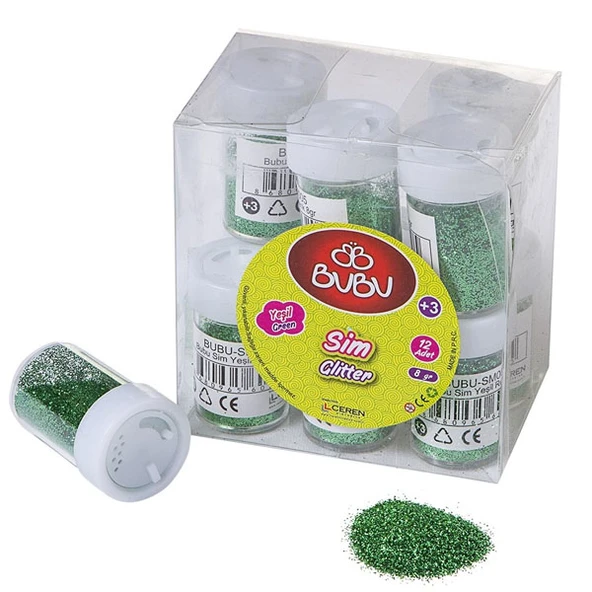 Bu-Bu Sim Yeşil Renk 8 Gr 12 Li Pvc-12-LI-PKT