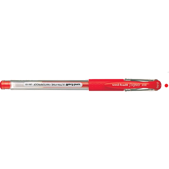 Uni-Ball Roller Kalem Signo DX Jel Bilye Uç 0.38 MM Kırmızı UM-151 ( 12 ADET )