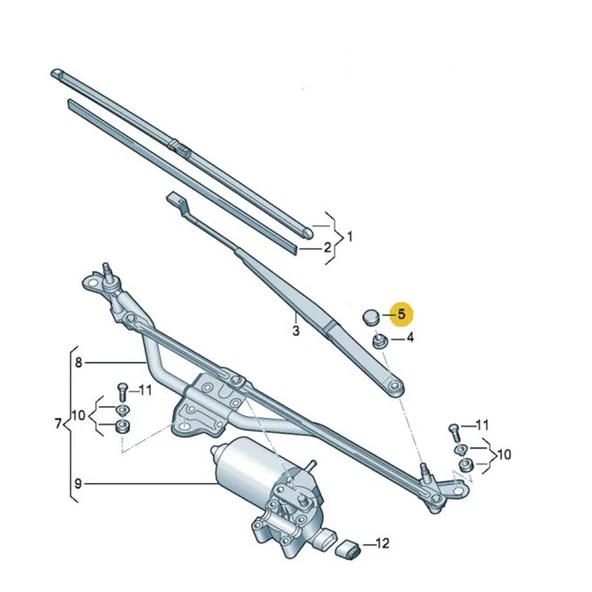 Skoda Fabia 2 2007-2015 Ön Cam Silecek Vida Kapağı 1J0955205A - 4