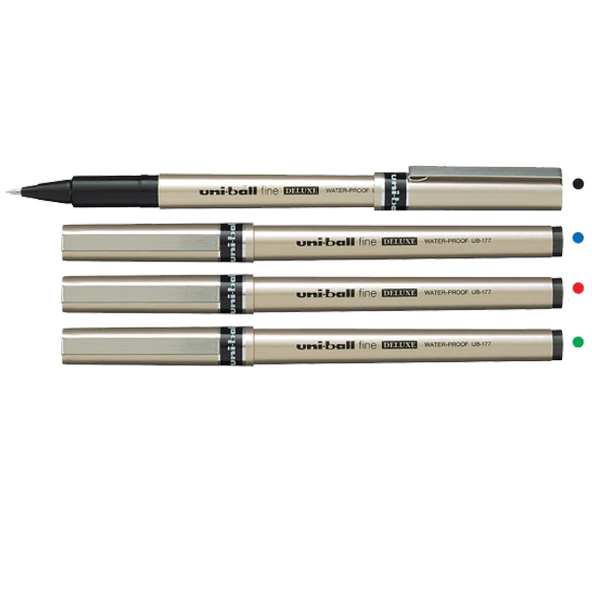 Uni-Ball Roller Kalem (12 li pkaet sadece kırmızı) Deluxe Bilye Uç 0.7 MM Kırmızı UB-177 ürün görseli