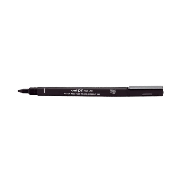 Uni-Ball Çizim Kalemi Akrilik Uçlu Fine Line Pin 0.2 MM Siyah PIN 02-200(S) ( 12 ADET )