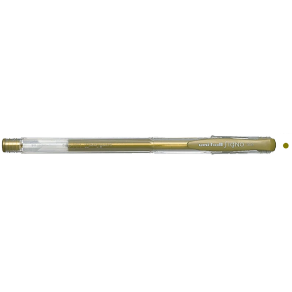 Uni-Ball Roller Kalem ( 12 adet ) Signo Fine Jel Bilye Uç 0.8 MM Altın UM-100