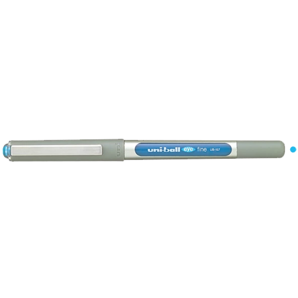 Uni-Ball Roller Kalem( 12 ADET )  Eye Fine Bilye Uç 0.7 MM Açık Mavi UB-157 - 2