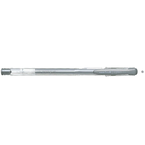Uni-Ball Roller Kalem  ( 12 adet )Signo Fine Jel Bilye Uç 0.8 MM Gümüş UM-100 - 2