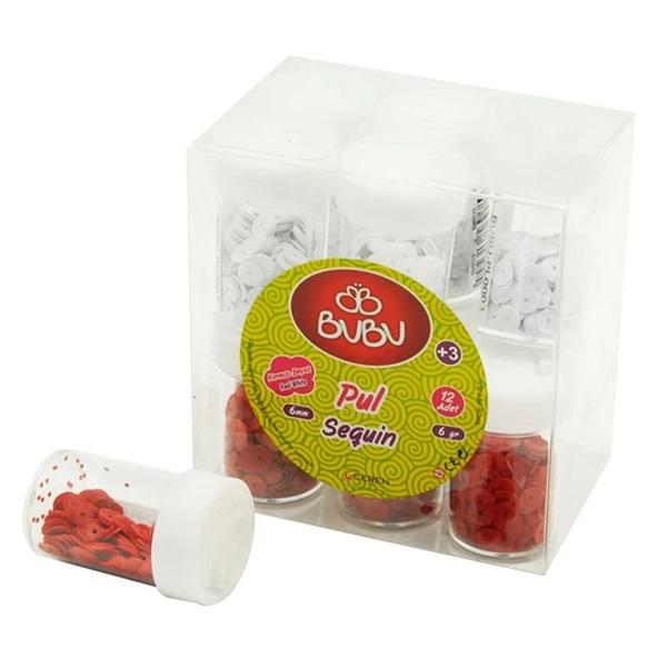 Bu-Bu Pul Kırmızı-Beyaz 6 GR 12 Li kutu Pvc