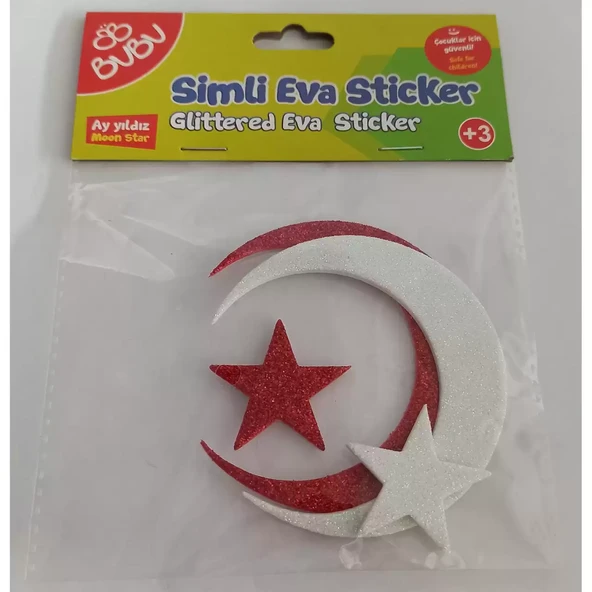 Bu-Bu Simli Eva Sticker Ay Ve Yıldız BUBU-STS047