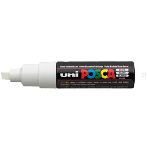 Uni-Ball Markör Boyama Posca Su Bazlı Poster 8.0 MM Beyaz PC-8K-6-PKT