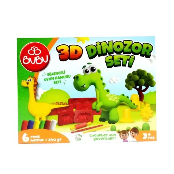 Bu-Bu Oyun Hamuru Seti 3D Dinozor (L) BUBU-OH0012