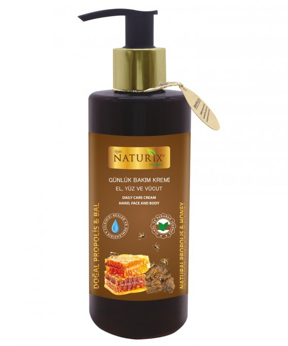Naturix Doğal Propolis & Bal Özlü 250 Ml Organik Günlük Bakım Kremi Nemlendirici El - Yüz - Vücut Kremi