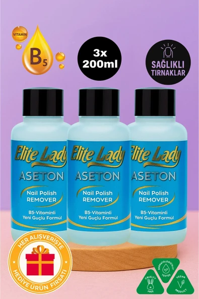 B-5 Vitaminli Oje Çıkarıcı 200 ml - 3'lü Eko Set Tırnak Kırılmalarını Önleyici Aseton - 1
