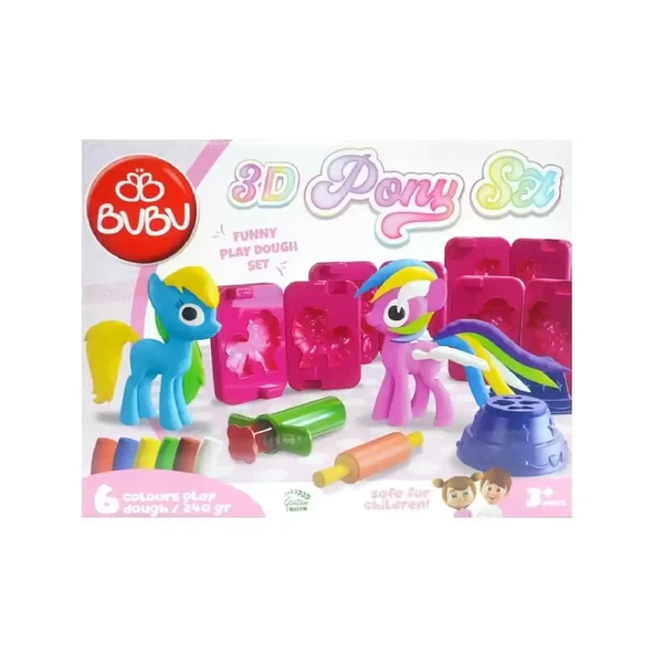 Bu-Bu Oyun Hamuru 3D Pony Set (L) BUBU-OH0023