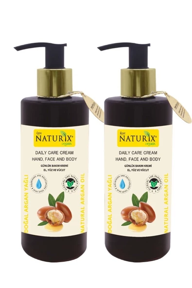 Argan Yağlı El, Yüz ve Vücut Bakım Kremi 250 Ml - 2'li Eko Paket Nemlendirici ve Onarıcı Vücut Losyonu
