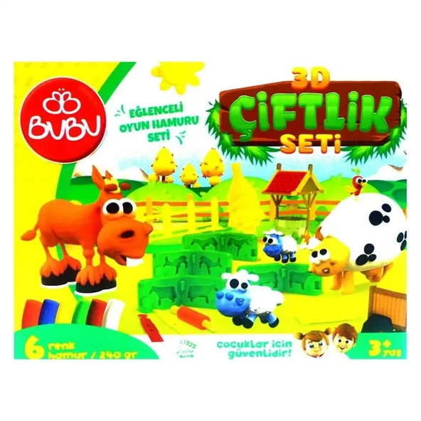Bu-Bu Oyun Hamuru Seti 3D Çiftlik (L) BUBU-OH0013