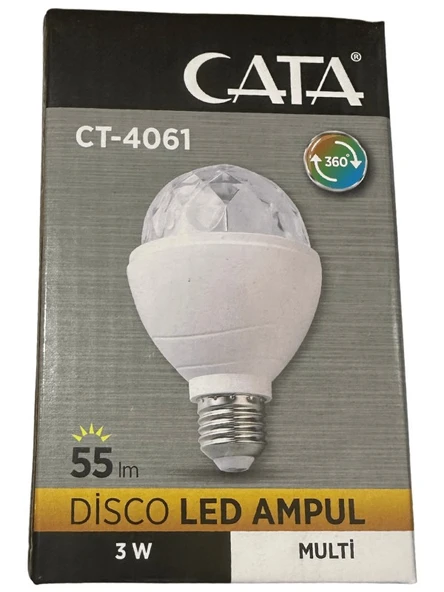CT-4061 Disco LED Ampul Rgb 3W E27 Duylu