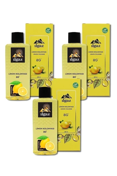 3'lü Limon Kolonyası Seti 400 ml  80°Derece - Elegance Series Dökme Kolonya - 2