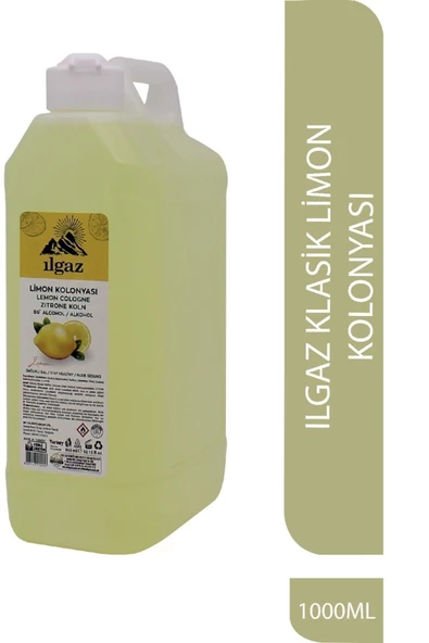 Limon Kolonyası 80 Derece 1000 Ml Bidon Pratik Huni Kapaklı Büyük Boy Kolonya