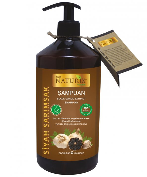 Naturix Tuzsuz Şampuan Seti 2Lİ Natural 600 Ml Siyah Sarımsak Özlü Şampuan + 500 Ml Siyah Sarımsak Özlü Saç Kremi - 2