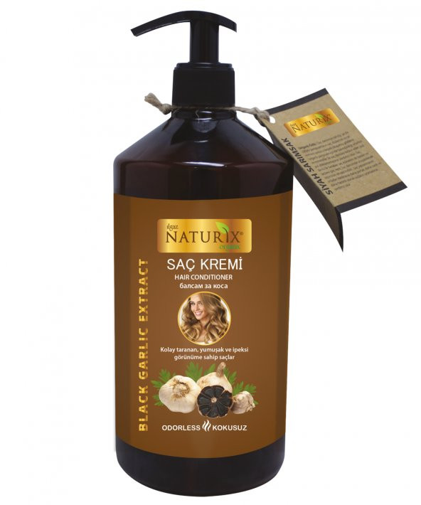 Naturix Tuzsuz Şampuan Seti 2Lİ Natural 600 Ml Siyah Sarımsak Özlü Şampuan + 500 Ml Siyah Sarımsak Özlü Saç Kremi - 3