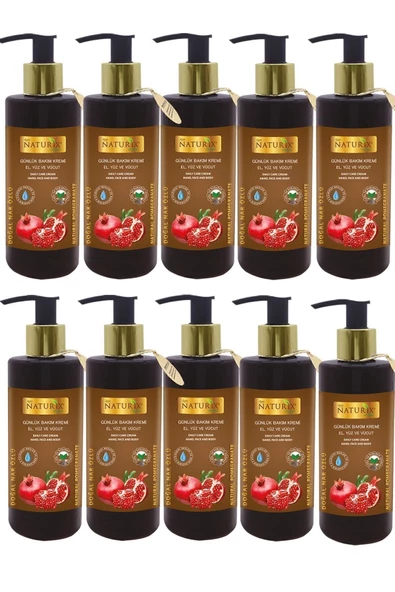 Nar Özlü El, Yüz ve Vücut Bakım Kremi 250 Ml - 10'lu Fırsat Paketi Nemlendirici ve Onarıcı Vücut Losyonu