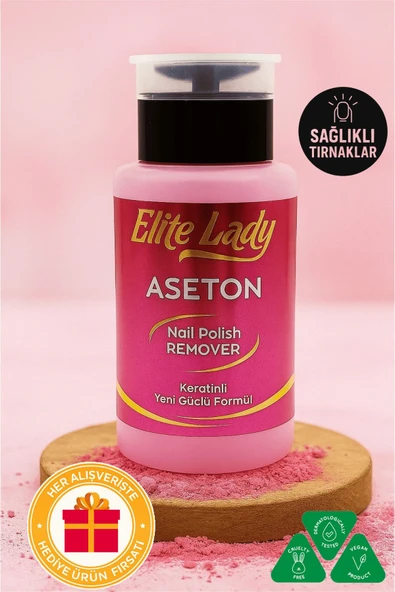 ELİT LADY 200 Ml Pompalı Aseton Keratinli Ekstra Güçlü Oje Çıkarıcı Tırnak Uzamasına Yardımcı Aseton ürün görseli