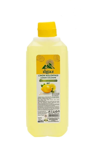 Limon Kolonyası 80 Derece 1000 Ml Bidon Pratik Huni Kapaklı Büyük Boy Kolonya - Resim 3