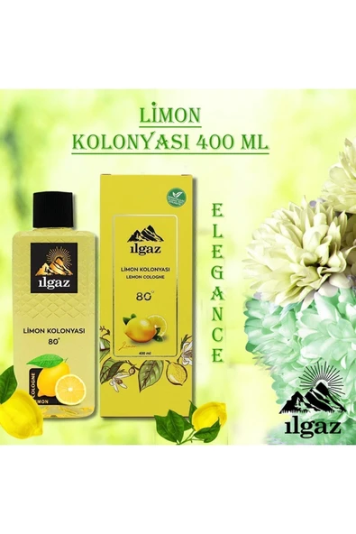 3'lü Limon Kolonyası Seti 400 ml  80°Derece - Elegance Series Dökme Kolonya - 3
