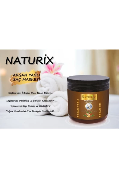 Naturix Tuzsuz Argan Yağlı Şampuan + Saç Kremi + Saç Maskesi 3'lü Bakım Seti - Resim 5