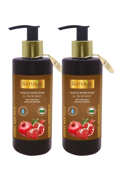 Nar Özlü El, Yüz ve Vücut Bakım Kremi 250 Ml - 2'li Eko Paket Nemlendirici ve Onarıcı Vücut Losyonu