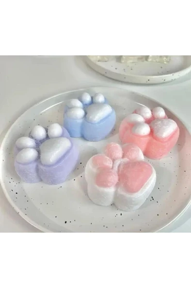 Kedi Patisi Taba Squishy Stress Oyuncağı Sukuşi pati, Tüylü Oyuncak MAVİ - 4