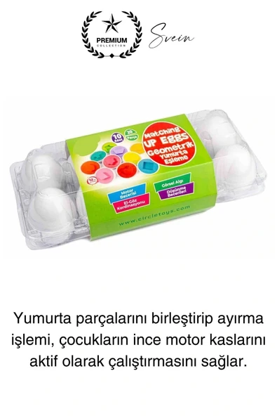 15'li Geometrik Yumurta Eşleme Oyunu Motor Gelişim Görsel Algı Şekilli Eğitici Öğretici Oyuncak - 3