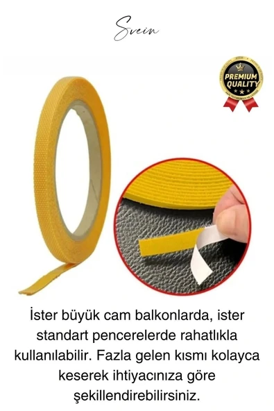 4 mt Güçlü Premium Sineklik Yedek Cırt Bant Pencere Kapı Yapışkanlı Tül Sinek Perdesi Bandı 1 Adet - 2