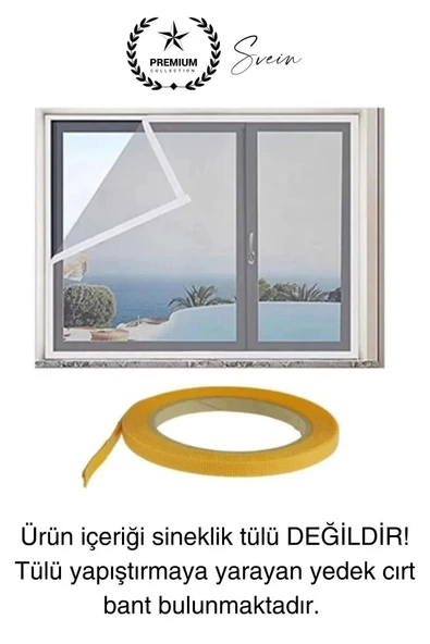 4 mt Güçlü Premium Sineklik Yedek Cırt Bant Pencere Kapı Yapışkanlı Tül Sinek Perdesi Bandı 1 Adet - 4