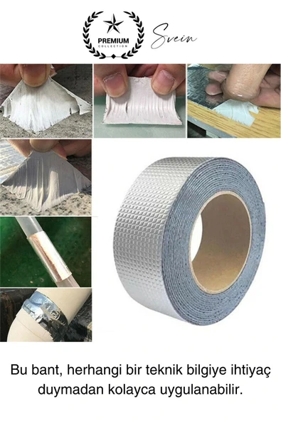 Ekstra Güçlü 2 mt Dış Cephe Su Geçirmez Sakız Bant Yalıtım Çamur Bandı Sızdırmaz 2 Adet - Resim 6