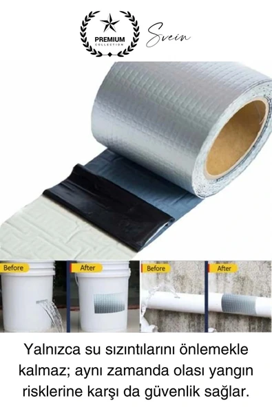 Ekstra Güçlü 2 mt Dış Cephe Su Geçirmez Sakız Bant Yalıtım Çamur Bandı Sızdırmaz 2 Adet - Resim 5