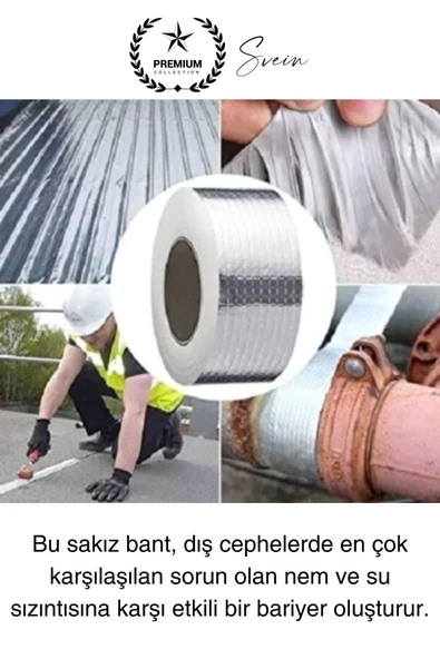 Ekstra Güçlü 2 mt Dış Cephe Su Geçirmez Sakız Bant Yalıtım Çamur Bandı Sızdırmaz 2 Adet - Resim 3