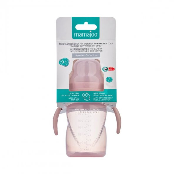 Mamajoo 270ml Kulplu Eğitici Bardak Seti / Powder Pink - 8