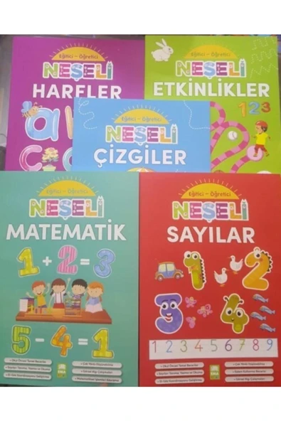 Eğitici Öğretici 1. Sınıf Hazırlık Için Neşeli Harfler, Sayılar, Çizgiler Mat. Elakin Serisi 5 Kitap - 2