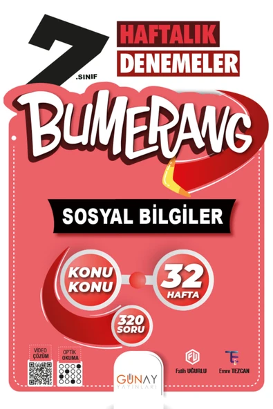 7.SINIF SOSYAL BİLGİLER BUMERANG 32 HAFTALIK DENEMELER 2024-2025 YENİ MÜFREDATA UYUMLU