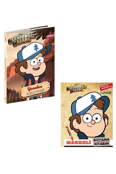 Esrarengiz Kasaba Yaratıcı Çalışma Defterim + Maskeli Boyama Kitabım 2'li Set (dipper)
