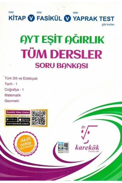 Yks Ayt Tüm Dersler Eşit Ağırlık Soru Bankası