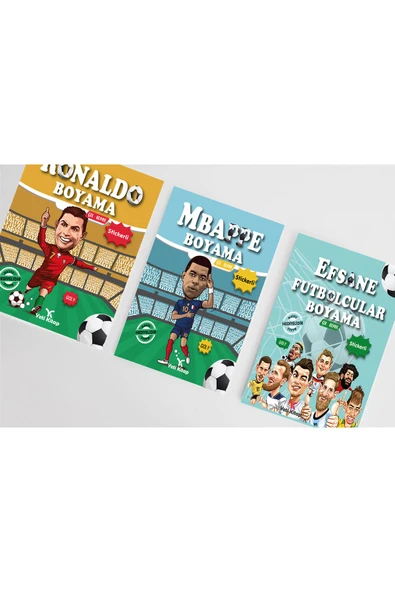 Futbolcu Boyama Kitapları (Ronaldo Mbappe Efsaneler)